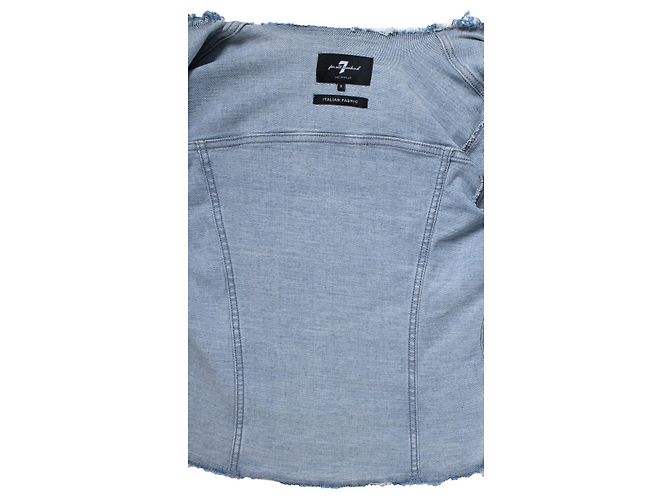 7 for all mankind, Denimjacke mit rohen Kanten Blau - Ansicht 8