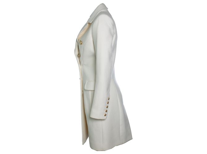 Balmain, Peacoat aus Wolle und Kaschmir Weiß - Ansicht 2