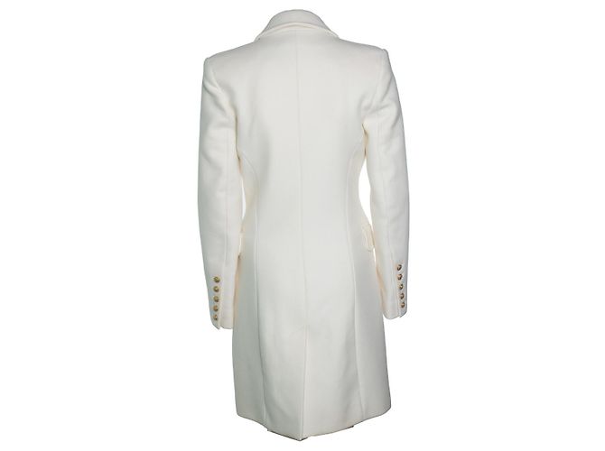 Balmain, Peacoat aus Wolle und Kaschmir Weiß - Ansicht 3