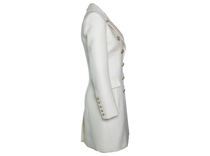 Balmain, Peacoat aus Wolle und Kaschmir Weiß - Ansicht 4