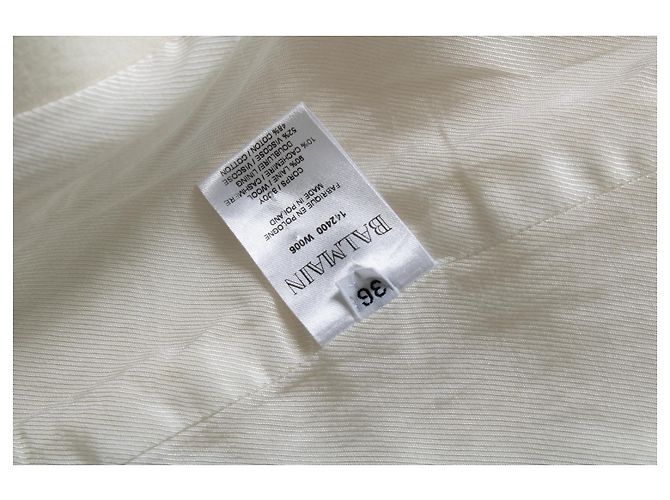 Balmain, Peacoat aus Wolle und Kaschmir Weiß - Ansicht 9