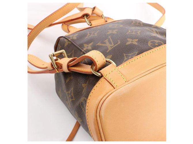 Zaino vintage Louis Vuitton Montsouris Mini Monogram Canvas M51137 Marrone - vista 12
