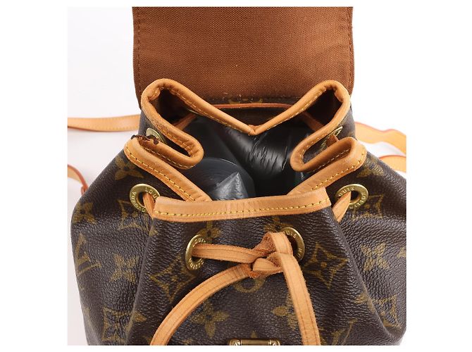 Zaino vintage Louis Vuitton Montsouris Mini Monogram Canvas M51137 Marrone - vista 19
