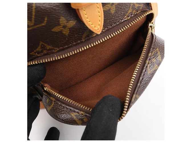 Zaino vintage Louis Vuitton Montsouris Mini Monogram Canvas M51137 Marrone - vista 20