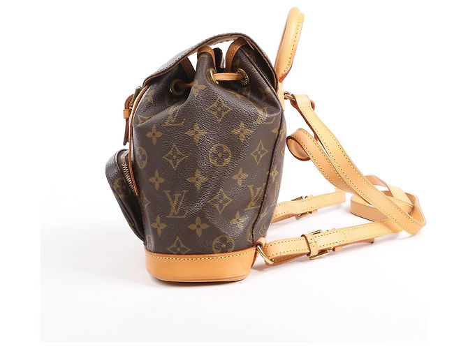Zaino vintage Louis Vuitton Montsouris Mini Monogram Canvas M51137 Marrone - vista 3
