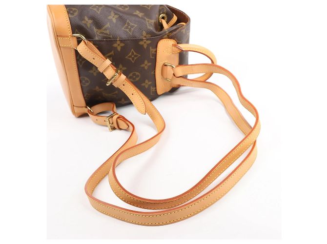 Zaino vintage Louis Vuitton Montsouris Mini Monogram Canvas M51137 Marrone - vista 9