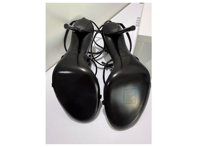 Autre Marque Saint Laurent Cassandra Sandali Vernice Nera 37 Nero - vista 11