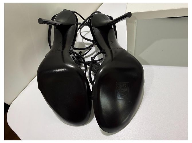 Autre Marque Saint Laurent Cassandra Sandali Vernice Nera 37 Nero - vista 12