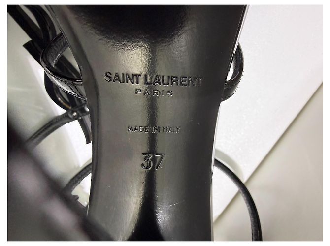 Autre Marque Saint Laurent Cassandra Sandali Vernice Nera 37 Nero - vista 13