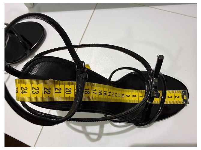 Autre Marque Saint Laurent Cassandra Sandali Vernice Nera 37 Nero - vista 14