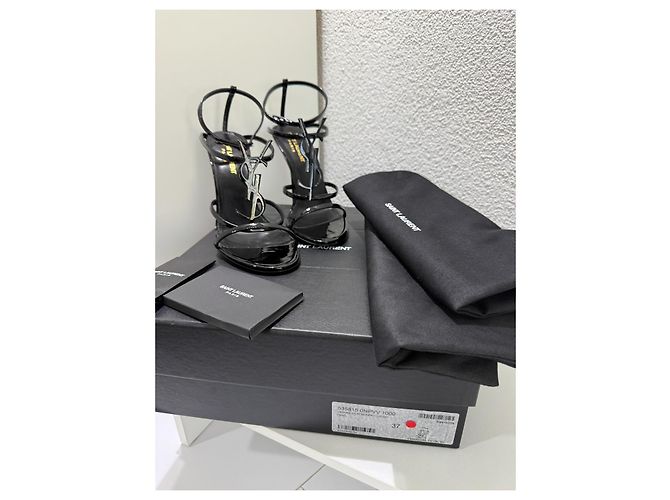 Autre Marque Saint Laurent Cassandra Sandali Vernice Nera 37 Nero - vista 15