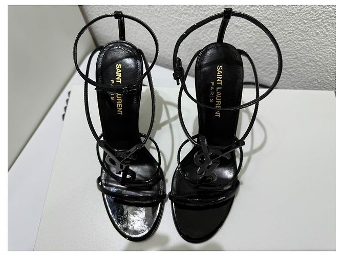 Autre Marque Saint Laurent Cassandra Sandali Vernice Nera 37 Nero - vista 5