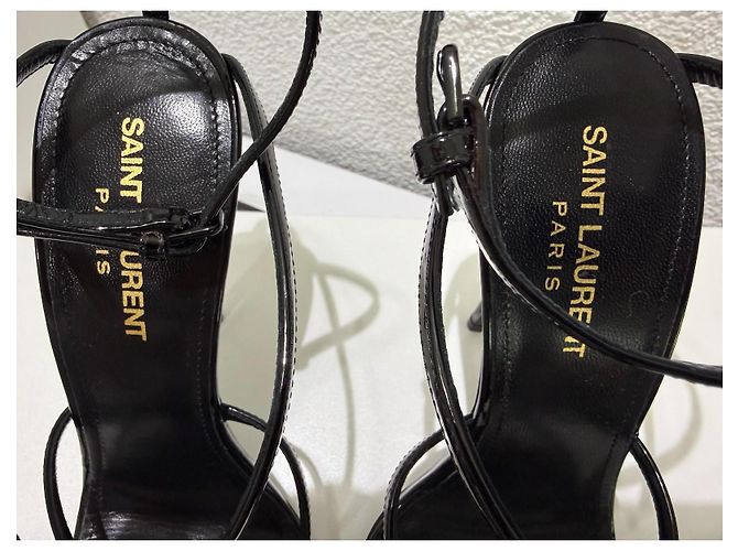 Autre Marque Saint Laurent Cassandra Sandali Vernice Nera 37 Nero - vista 6