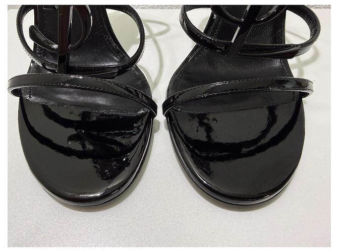 Autre Marque Saint Laurent Cassandra Sandali Vernice Nera 37 Nero - vista 7