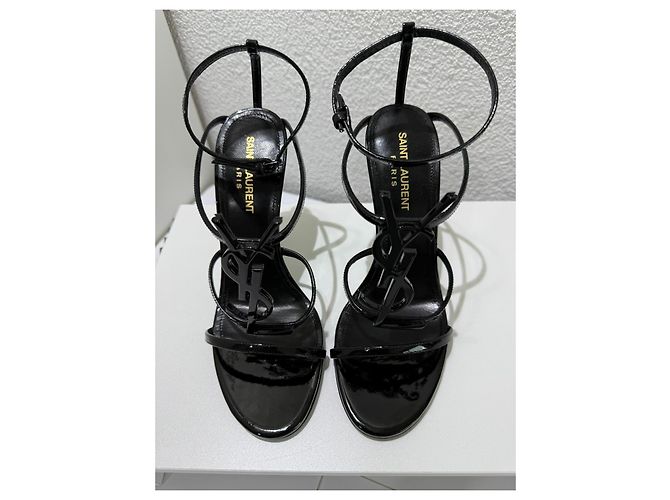 Autre Marque Saint Laurent Cassandra Sandali Vernice Nera 37 Nero - vista 8