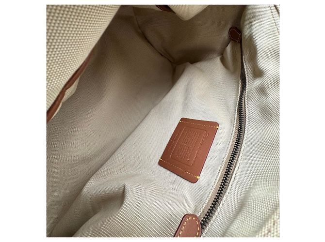Borsa Boston Coach Signature Beige - vista 8