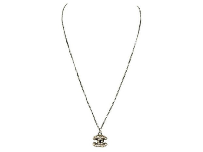 Colar CHANEL Strass 05V Prata - vista 3