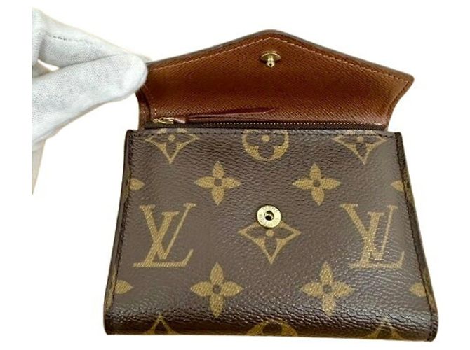 Louis Vuitton Monogram M62472 Portefeuille Victorine Compact Wallet Marrone - vista 7