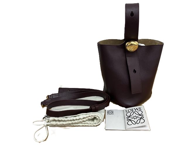 Borsa a secchiello Loewe Pebble Mini - Dark Brown Marrone scuro - vista 10