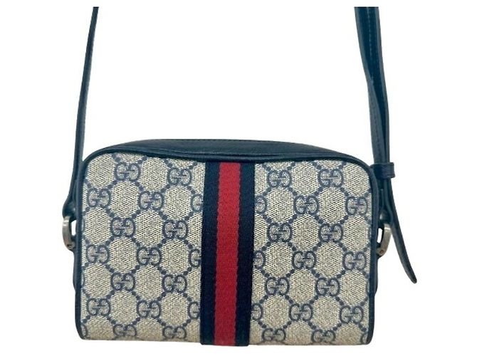 Borsa a tracolla GUCCI Ophidia Beige Blu navy - vista 2