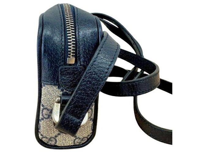 Borsa a tracolla GUCCI Ophidia Beige Blu navy - vista 3