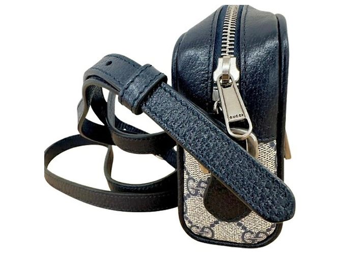 Borsa a tracolla GUCCI Ophidia Beige Blu navy - vista 5