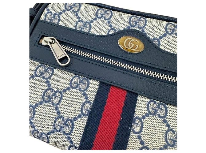 Borsa a tracolla GUCCI Ophidia Beige Blu navy - vista 8