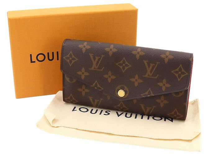 Louis Vuitton Monogram Portefeuille Sarah Long Wallet Braun Rot Monogramm - Ansicht 2