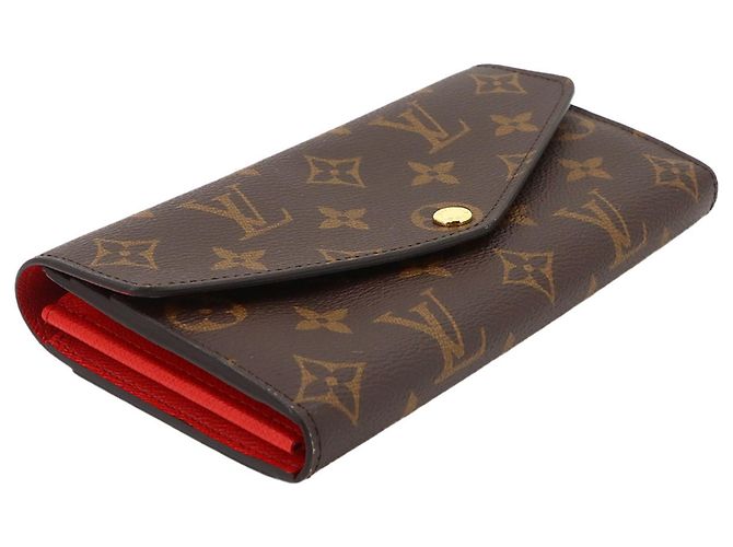 Louis Vuitton Monogram Portefeuille Sarah Long Wallet Braun Rot Monogramm - Ansicht 4