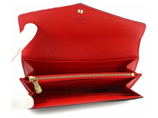 Louis Vuitton Monogram Portefeuille Sarah Long Wallet Braun Rot Monogramm - Ansicht 6