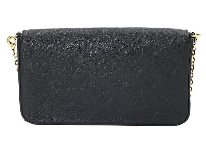 Louis Vuitton Monogram Empreinte Pochette Felicie Chain Wallet Nero - vista 3
