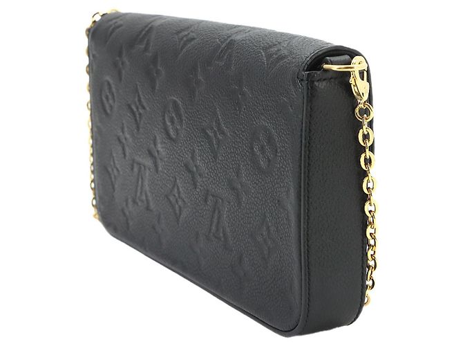 Louis Vuitton Monogram Empreinte Pochette Felicie Chain Wallet Nero - vista 4