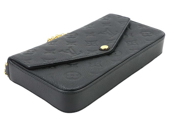 Louis Vuitton Monogram Empreinte Pochette Felicie Chain Wallet Nero - vista 5