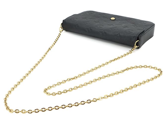Louis Vuitton Monogram Empreinte Pochette Felicie Chain Wallet Nero - vista 6