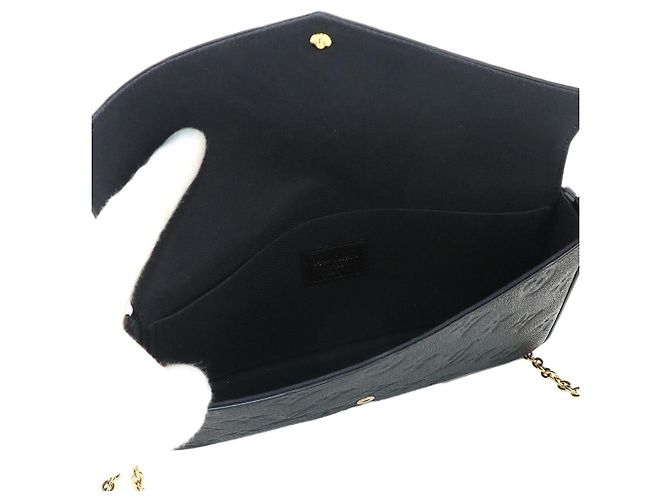 Louis Vuitton Monogram Empreinte Pochette Felicie Chain Wallet Nero - vista 8
