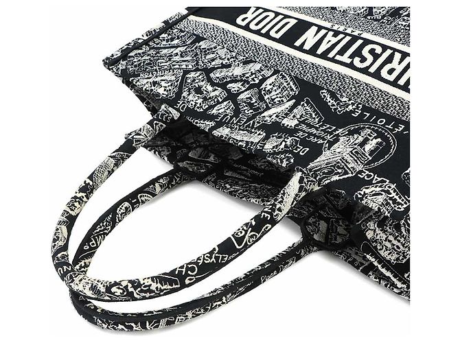 Christian Dior Book Tote Medium Handtasche Schwarz Weiß - Ansicht 5