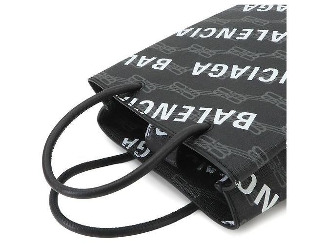 Balenciaga BB Monogram Large Handtasche Schwarz Weiß - Ansicht 5