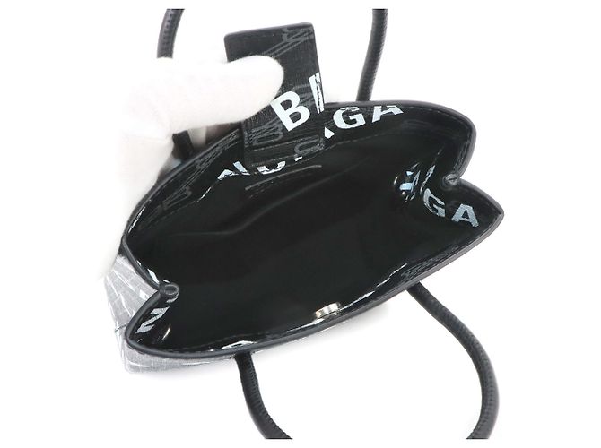 Balenciaga BB Monogram Large Handtasche Schwarz Weiß - Ansicht 6
