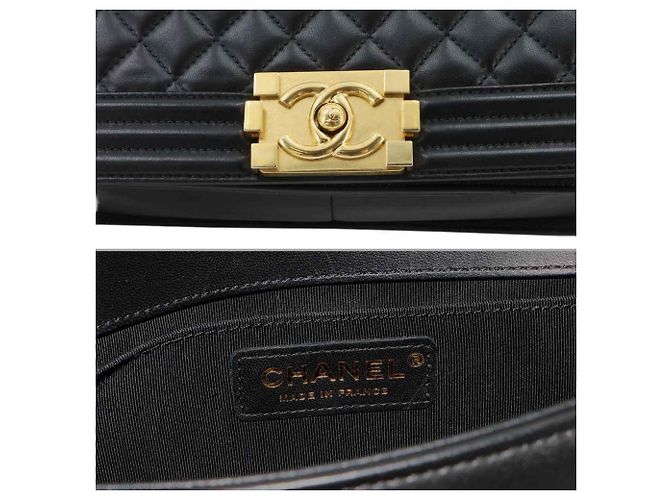 Borsa a tracolla Chanel Boy Chain Nero - vista 8