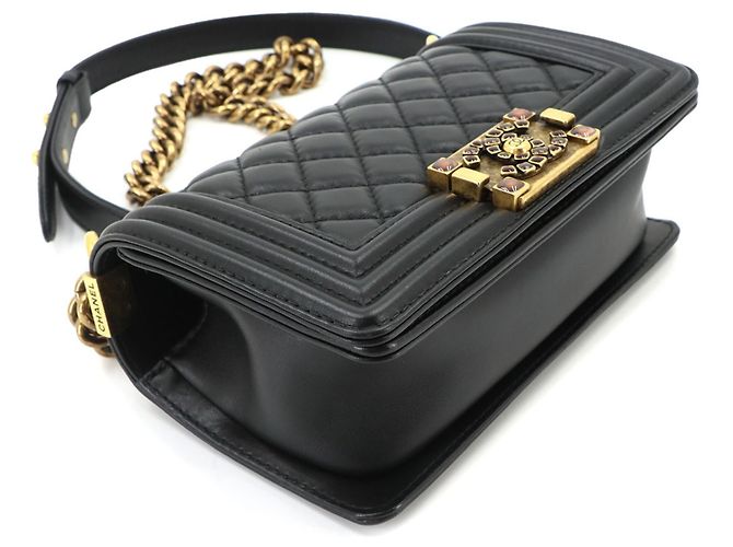 Chanel Boy Small Schultertasche mit Kette Schwarz - Ansicht 4