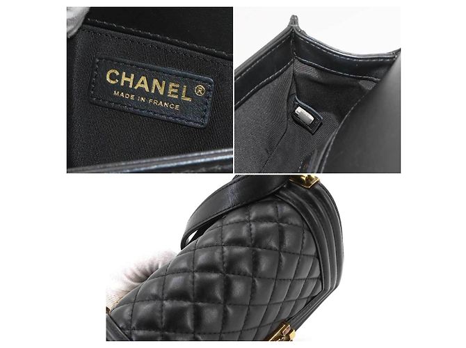 Chanel Boy Small Schultertasche mit Kette Schwarz - Ansicht 8