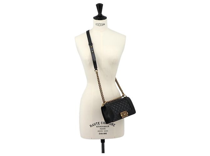 Chanel Boy Small Schultertasche mit Kette Schwarz - Ansicht 9