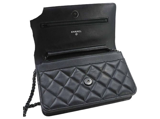Chanel Matelassé Classic Chain Wallet Schwarz - Ansicht 6