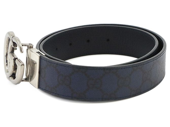 Cinturón reversible Gucci GG Marmont Negro Azul marino - vista 3