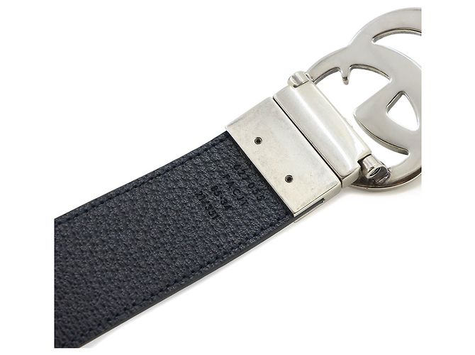 Cinturón reversible Gucci GG Marmont Negro Azul marino - vista 6