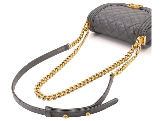 Borsa a tracolla Chanel Boy Small Chain Marrone - vista 5