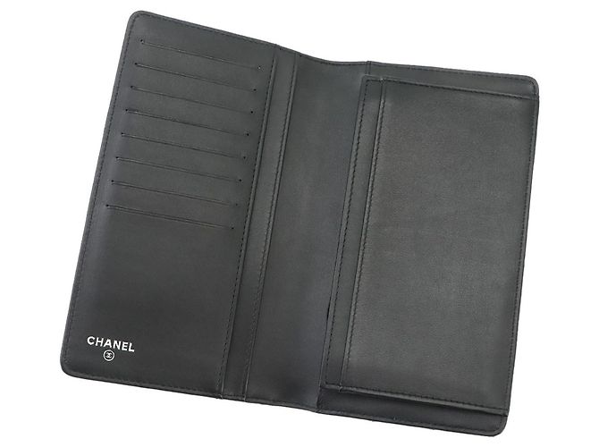Chanel Bicolore Bi-Fold Long Wallet Black - view 6