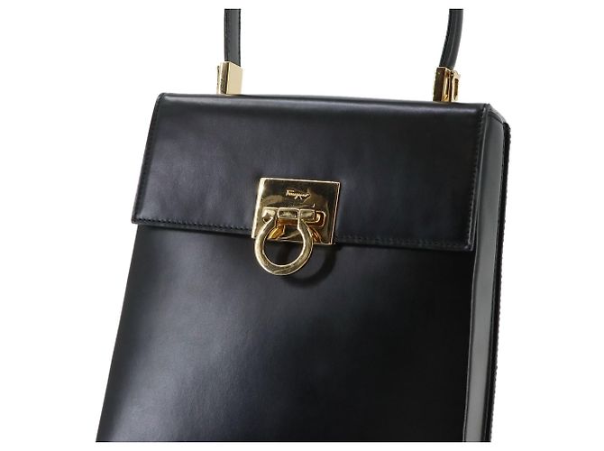 Borsa 2-Way Salvatore Ferragamo Gancini Nero - vista 10
