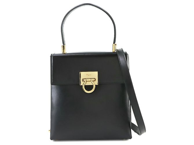 Borsa 2-Way Salvatore Ferragamo Gancini Nero - vista 2