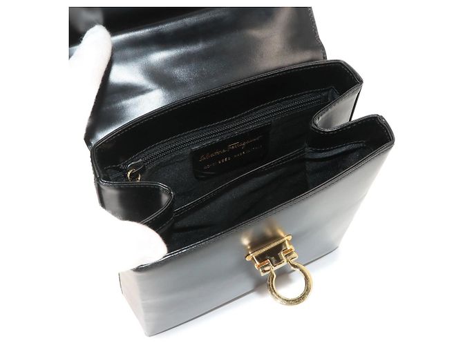 Borsa 2-Way Salvatore Ferragamo Gancini Nero - vista 8